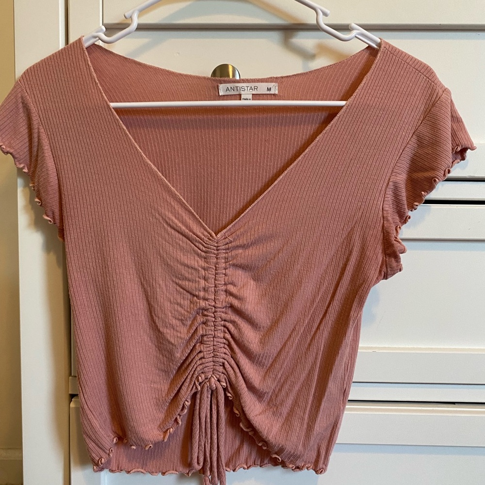 Women's Pink Ruched Top